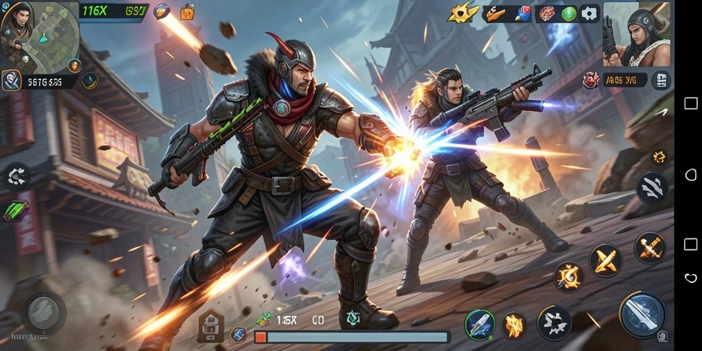 Tampilan gameplay seru dalam aksi mendebarkan di 116X.