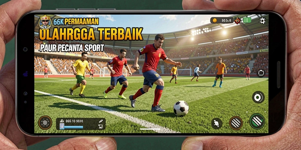 Tampilan gameplay mendebarkan dari 66K, menampilkan aksi olahraga yang intens.
