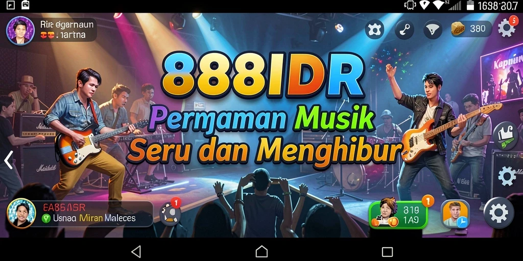 Tampilan permainan musik yang menarik dan penuh warna.