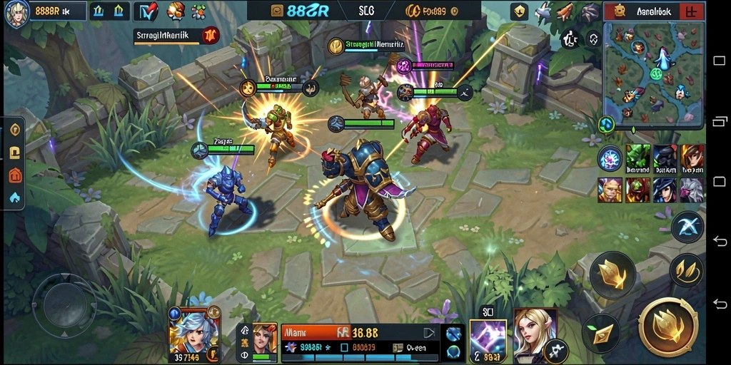 Tampilan gameplay menarik dari 888R dengan elemen SLG yang mendalam.