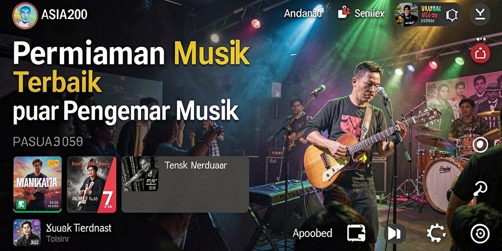 Tampilan gameplay menarik dengan desain musik interaktif.
