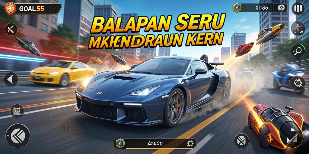 Gameplay seru GOAL55 dalam aksi balapan yang mendebarkan.