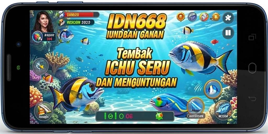 Tampilan gameplay Tembak Ikan di IDN668 yang seru dan menarik.