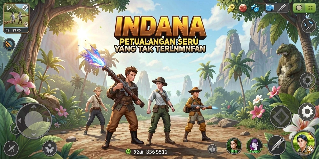 Tangkapan layar gameplay INDAAA menunjukkan petualangan mendebarkan.