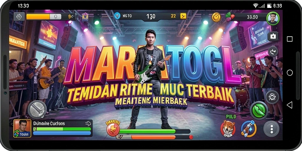 Tampilan gameplay MARIATOGL yang menggugah semangat musik.