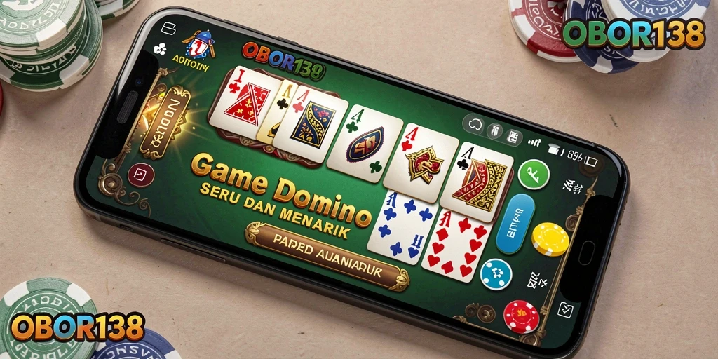 Screenshot gameplay OBOR138 yang menampilkan interaksi antar pemain dalam permainan Domino.
