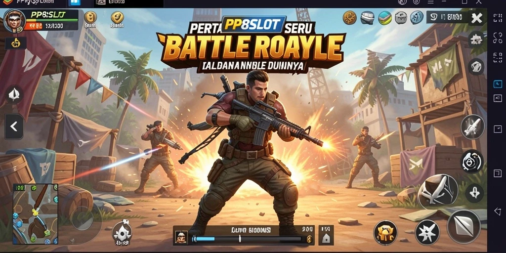 Tangkapan layar PP8SLOT menunjukkan pertempuran seru dalam mode Battle Royale.