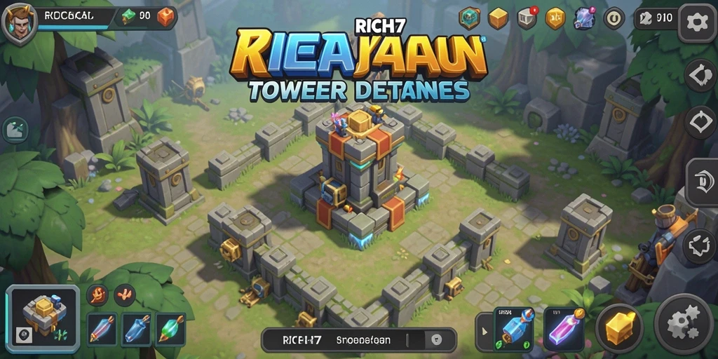 Tampilan gameplay RICH7 yang menegangkan dalam mempertahankan kingdom.