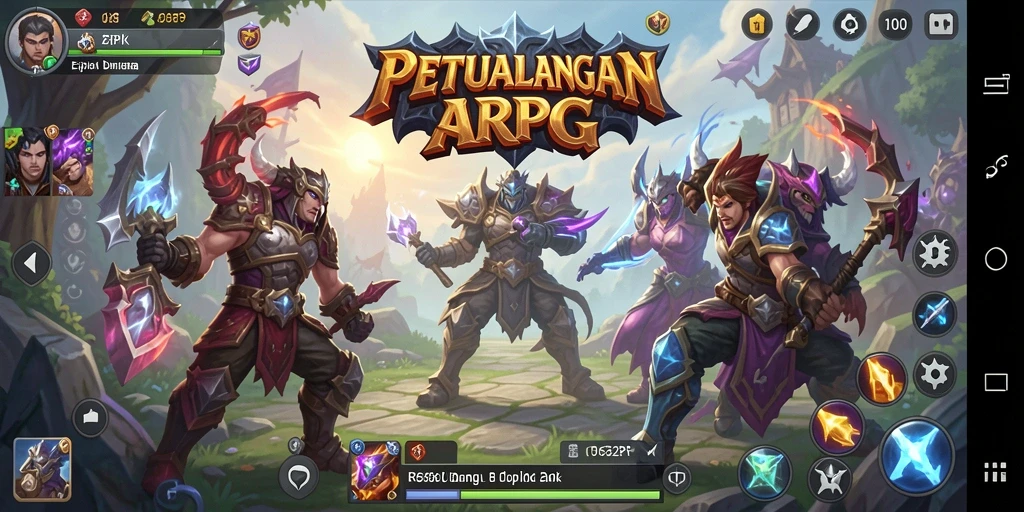 Screenshot menunjukkan aksi pertarungan seru dalam game ARPG.