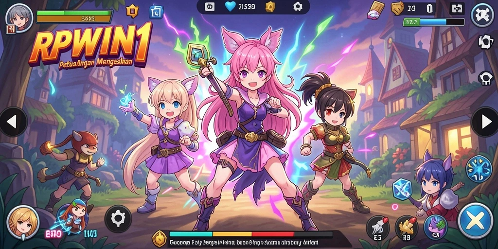Tampilan gameplay menakjubkan dalam dunia anime yang penuh petualangan.