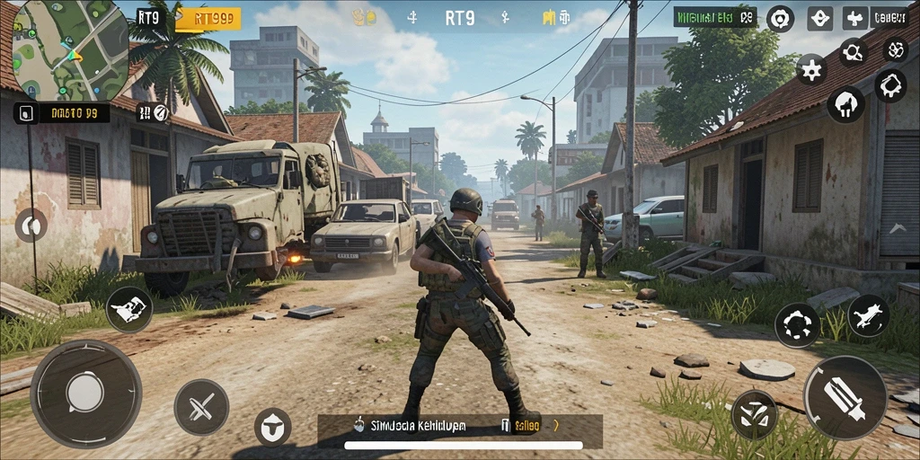 Screenshot RT99 menampilkan gameplay simulasi yang mendetail dan menarik.