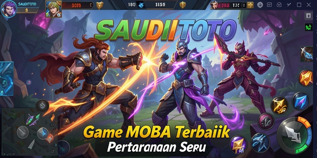 Tampilan aksi seru dalam gameplay SAUDITOTO MOBA.