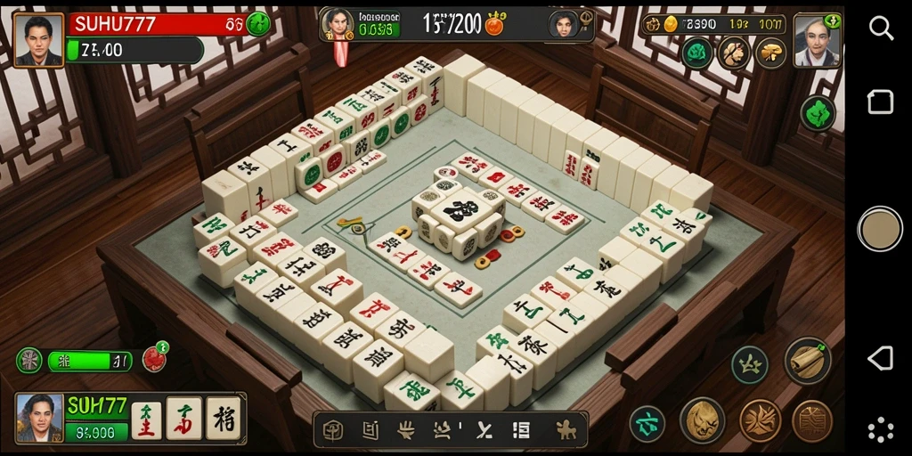 Tampilan gameplay Mahjong yang menarik dan penuh tantangan di SUHU777.