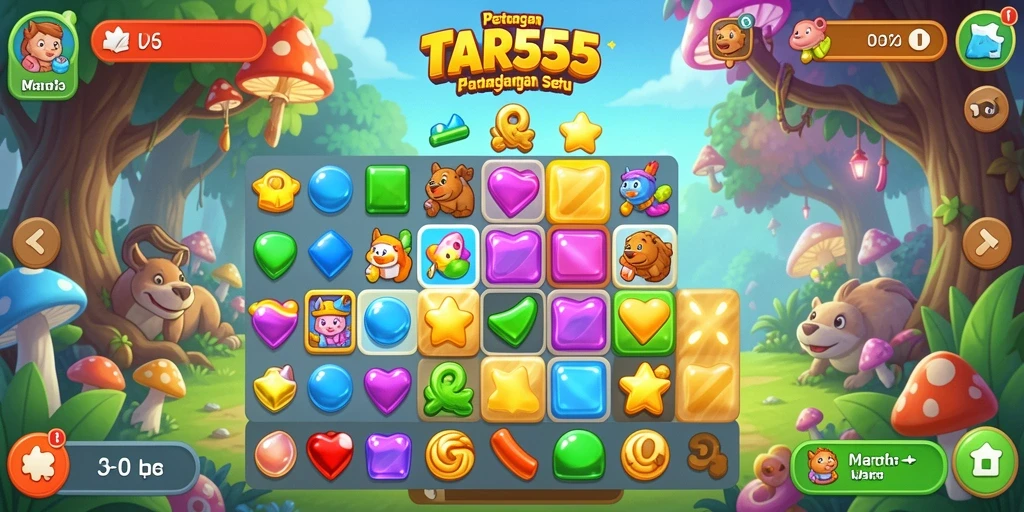 Tampilan gameplay TAR555 yang seru dan menantang dalam kategori Match-3.