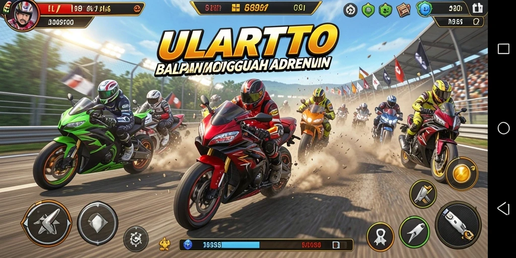 Gameplay seru balapan motor di ULARTOTO.