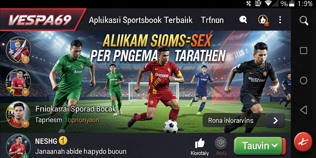 Tampilan menarik dari gameplay VESPA69 dalam aplikasi Sportsbook.